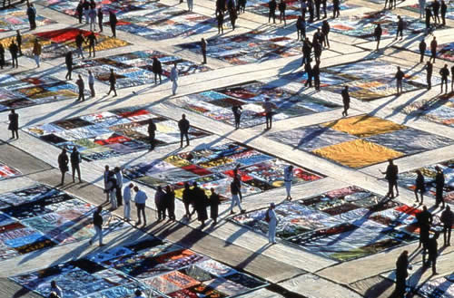 The AIDS Memorial Quilt displayed in Washington, D.C. in 1987.  Photo: Courtesy of Kiehl's Since 1851.