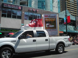 Scotiabank AIDS Walk for Life float at the Vancouver Pride Parade. Photo by Bradford McIntyre