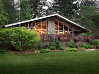 Postcard: BOWEN LODGE BY THE SEA - Bowen Island, B.C. The perfect location for group meetings.  www.bowenislandlodge.ca