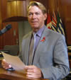 Bradford McIntyre, addresses Vancouver City Councillors in support of AIDS Vancouver's Positive Change Red Ribbon Campaign - Vancouver City Hall - November 1, 2011