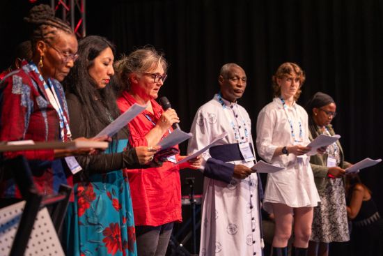 Faith leaders reading pledges on behalf of those present. Photo: MCK/WCC