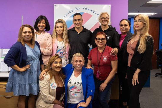 Francisco Ruiz (center, back row) pictured with members of the TransLatina Coaltion in April.