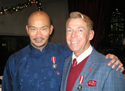 Joel Nim Cho Leung, Diamond Jubilee Medal reciepient for Community Service in Vancouver, British Columbia & Bradford McIntyre, Diamond Jubilee Medal for excellence in the field of HIV/AIDS in Canada. Positive Living BC Members Holiday Season Dinner, December 6, 2012.