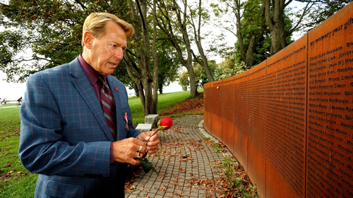  December 2013 - Bradford McIntyre, HIV+ since 1984, remembering all the people we have lost to AIDS, at the Vancouver AIDS Memorial. Vancouver, British Columbia, Canada. Photo Credit: Terry David Silvercloud