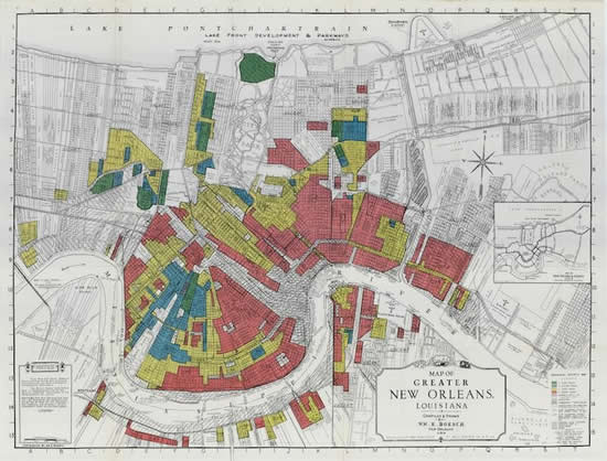 Redlining map of New Orleans